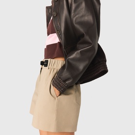 Back Logo Belt Detail Shorts