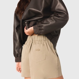 Back Logo Belt Detail Shorts