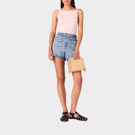 Braided Denim Shorts
