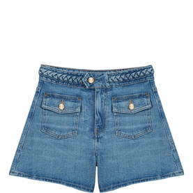 Braided Denim Shorts