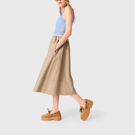 Wide Hem Flared Skirt