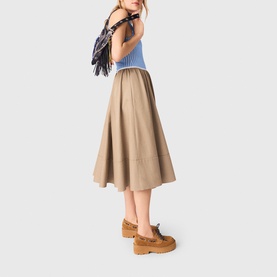 Wide Hem Flared Skirt