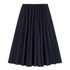 Striped Tailored Flared Skirt