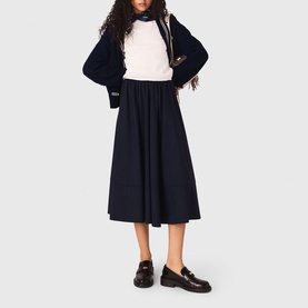 Striped Tailored Flared Skirt