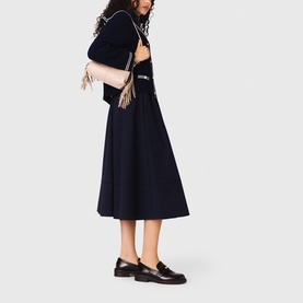 Striped Tailored Flared Skirt