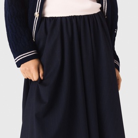 Striped Tailored Flared Skirt