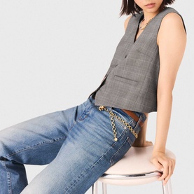 Single-Breasted Check Waistcoat