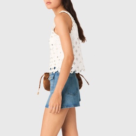 Mirrored Studs Crochet Top