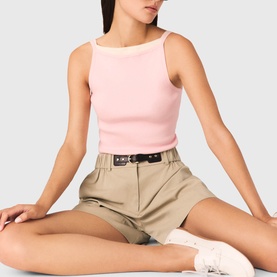 Back Logo Ribbed Tank Top