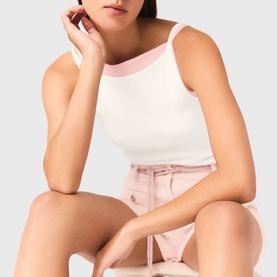 Back Logo Ribbed Tank Top