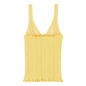Ruffled Scallop Trim Knitted Top