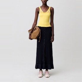 Ruffled Scallop Trim Knitted Top