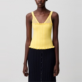 Ruffled Scallop Trim Knitted Top