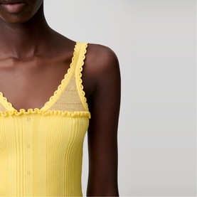 Ruffled Scallop Trim Knitted Top