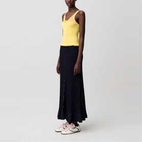 Ruffled Scallop Trim Knitted Top