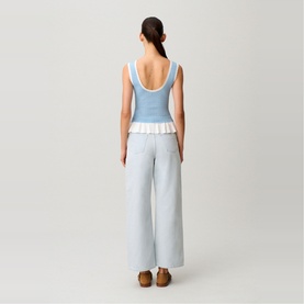 Knitted Ruffle Trim Tank Top