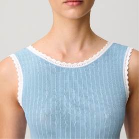 Knitted Ruffle Trim Tank Top