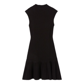 Pleated Trim Mini Knitted Dress