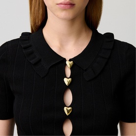 Heart Openwork Knitted Top