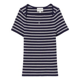 Logo Striped Knitted T-Shirt
