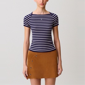 Logo Striped Knitted T-Shirt