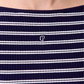 Logo Striped Knitted T-Shirt