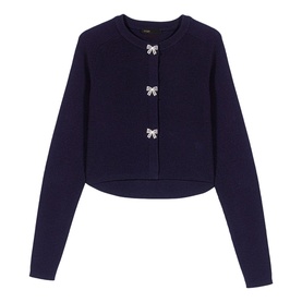 Jewelled Bow Knitted Cardigan