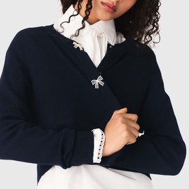 Jewelled Bow Knitted Cardigan