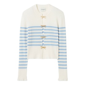 Striped Openwork Knitted Sweater