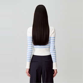Striped Openwork Knitted Sweater