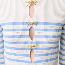 Striped Openwork Knitted Sweater
