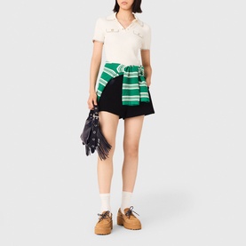 Ribbed Knitted Polo Shirt