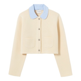 Contrast Collar Knitted Cardigan