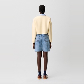 Contrast Collar Knitted Cardigan
