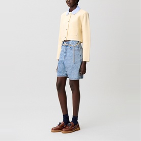 Contrast Collar Knitted Cardigan