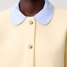 Contrast Collar Knitted Cardigan