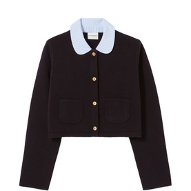 Removable Collar Knitted Cardigan