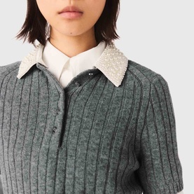 Rib Knit Polo Shirt