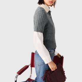 Rib Knit Polo Shirt