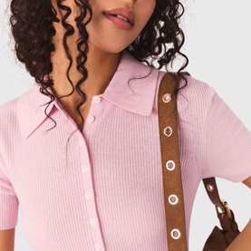 Polo Collar Ribbed Sweater