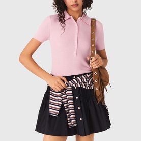 Polo Collar Ribbed Sweater