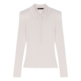 Rib Knit Polo Shirt