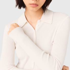 Rib Knit Polo Shirt