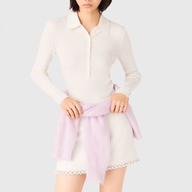Rib Knit Polo Shirt