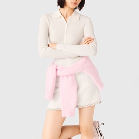 Rib Knit Polo Shirt