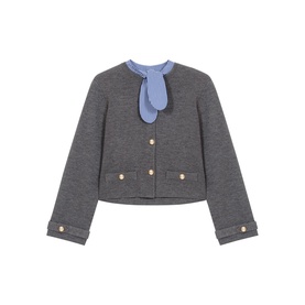 Removable Striped Collar Cardigan