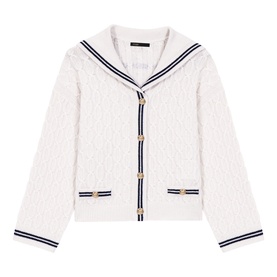 Sailor Collar Cable Knit Cardigan