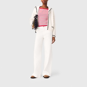 Sailor Collar Cable Knit Cardigan