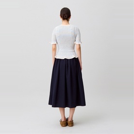 Logo Striped Smocked Top