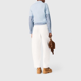 Embellished Cropped Polo Sweater